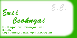 emil csoknyai business card